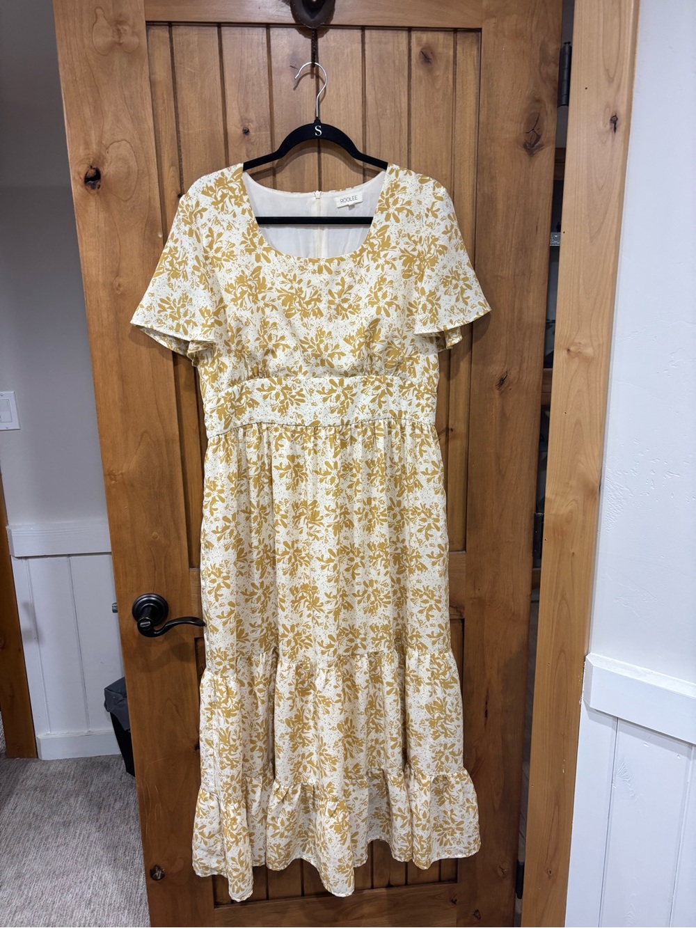 Roolee White & Mustard Floral Maxi Dress